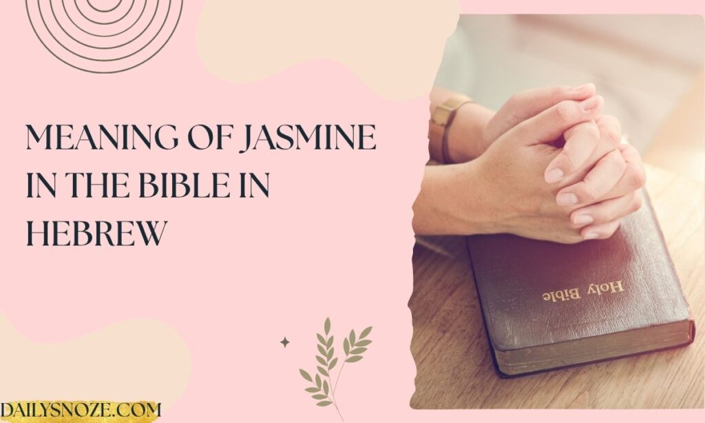 Meaning of Jasmine in the Bible in Hebrew